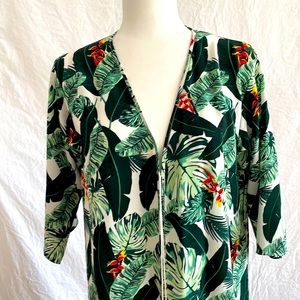 NWOT Beautiful palm print long duster robe by Rachel Zoe O/S
